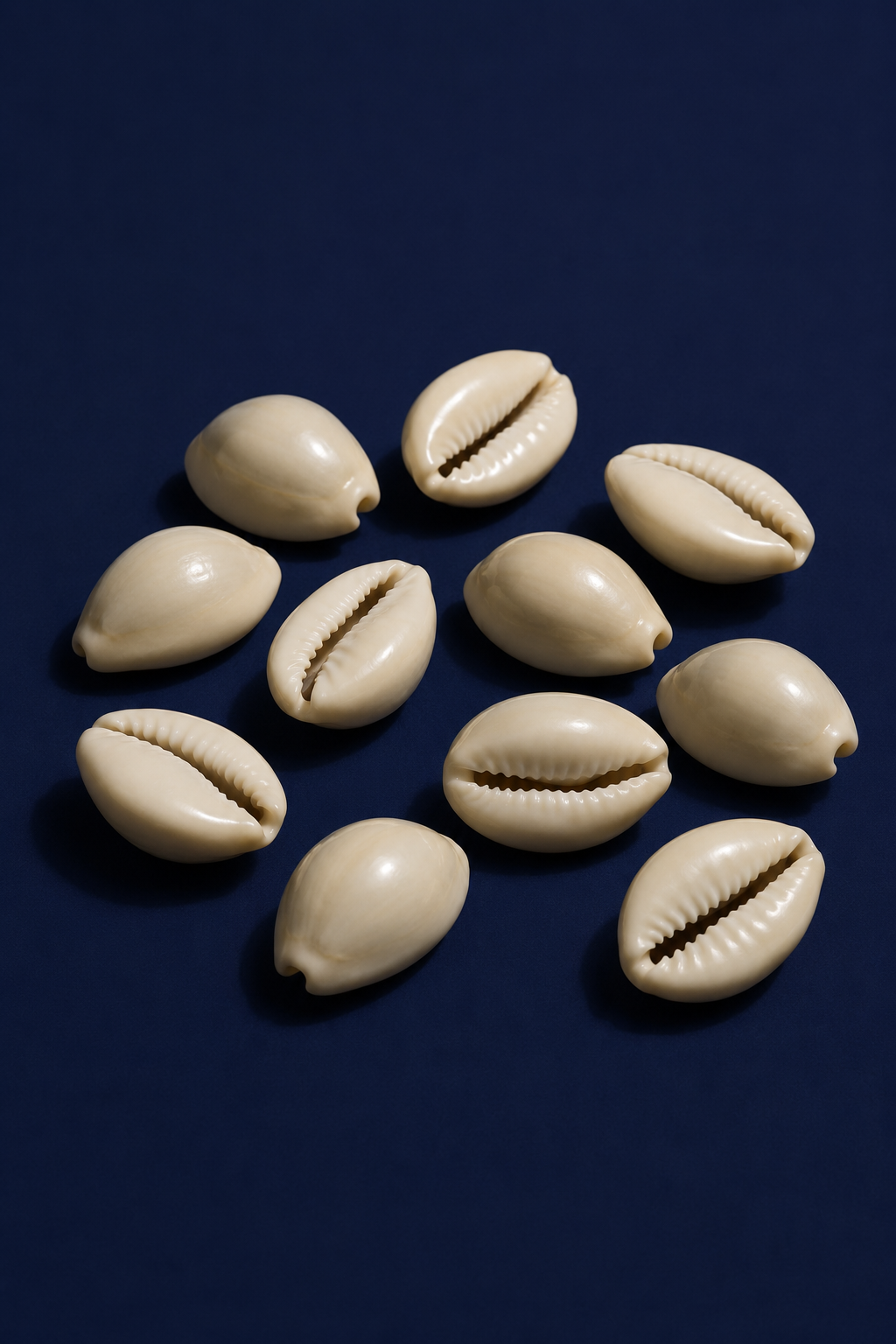 Ten cowrie shells